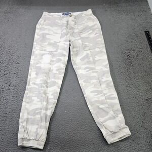 Democracy Pants Womens 6 Gray Camo Jogger Tapered Elastic Waist Cuffed Casual